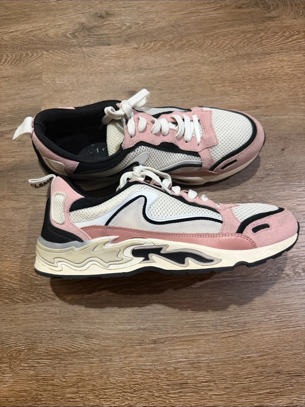 Sandro Flame Sneakers Pink White Black Women’s US 7.5 - Picture 3 of 13